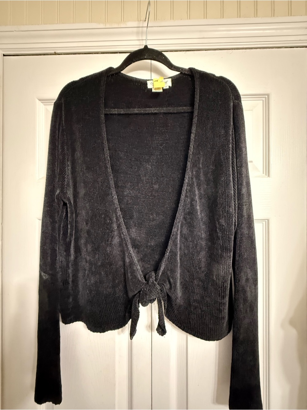 Coldwater Creek Charcoal Tie-Front Cardigan